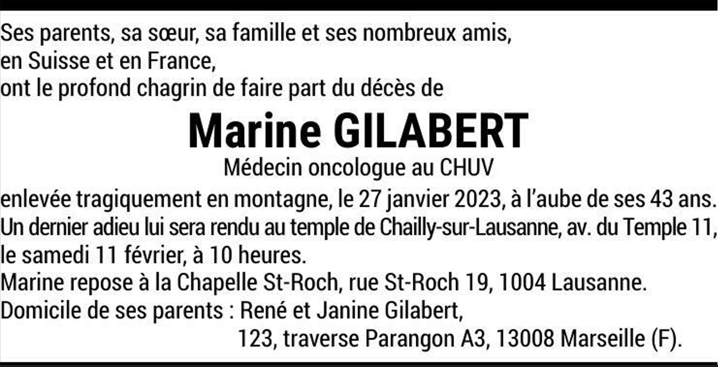 Marine GILABERT | Pompes Funèbres Gaillard et Pittet SA